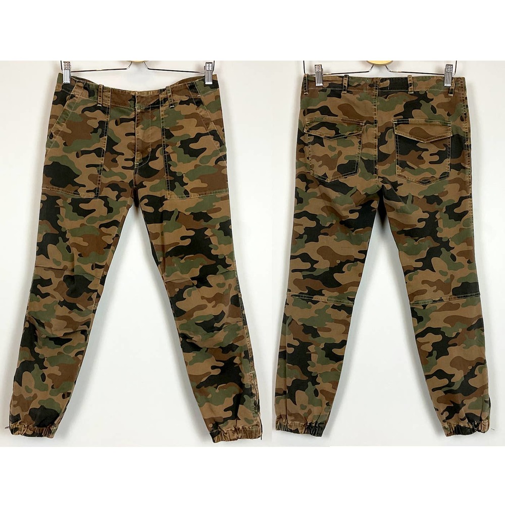 Nili Lotan Green Camouflage Cropped Pants